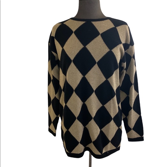 Black and Gold Metallic pullover sweater - Picture 1 of 5